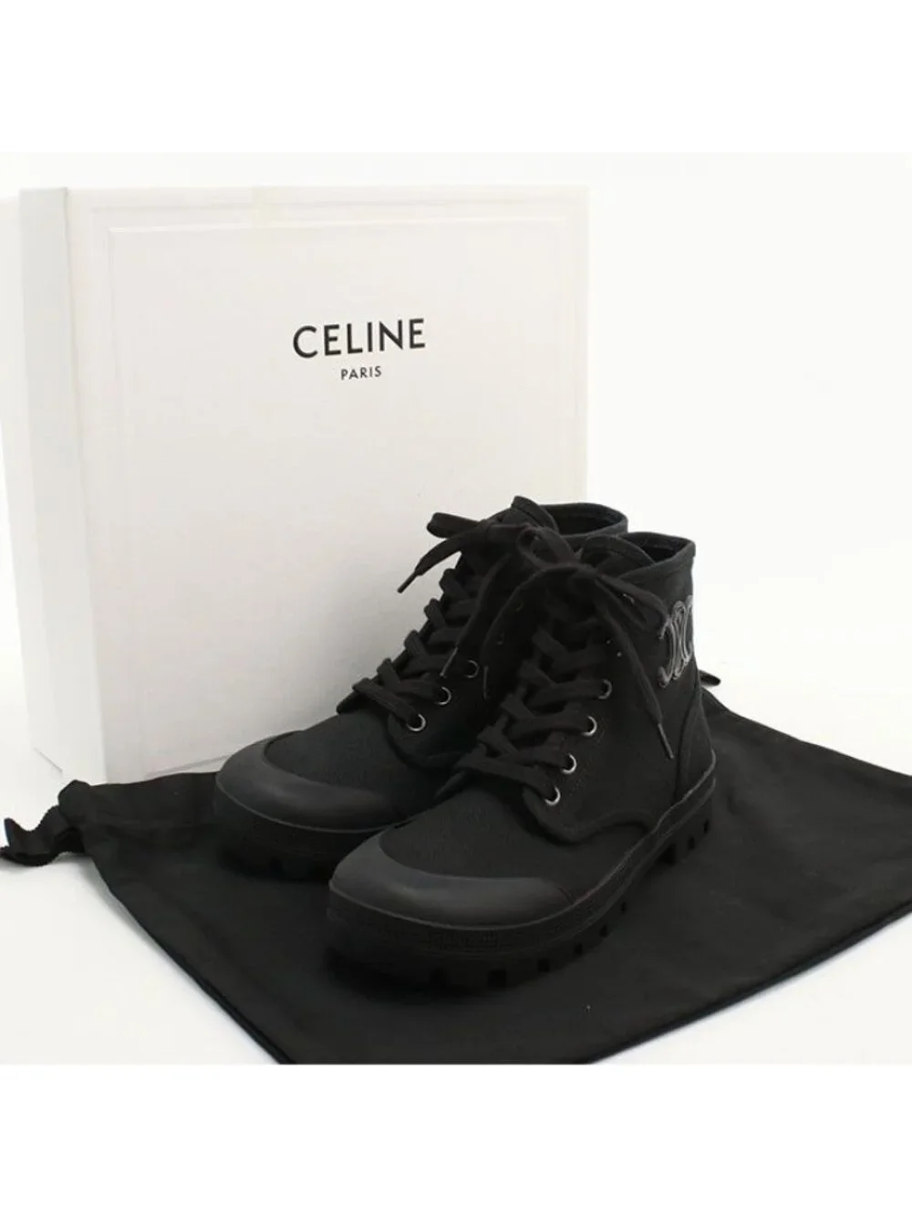 Celine High Cut Sneakers Canvas
